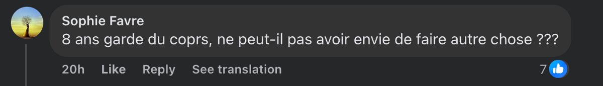 Commentaire d'internaute sur l'ancien garde du corps de Brigitte Macron | Source : capture Facebook