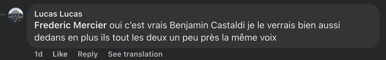 Capture du commentaire d'un internaute I Source : Facebook