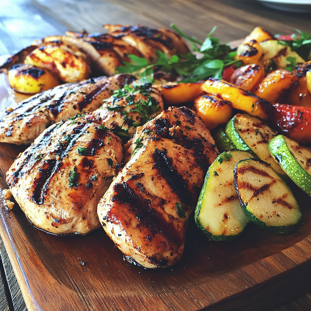 Un plateau de poulet grillé et de légumes | Source : Midjourney