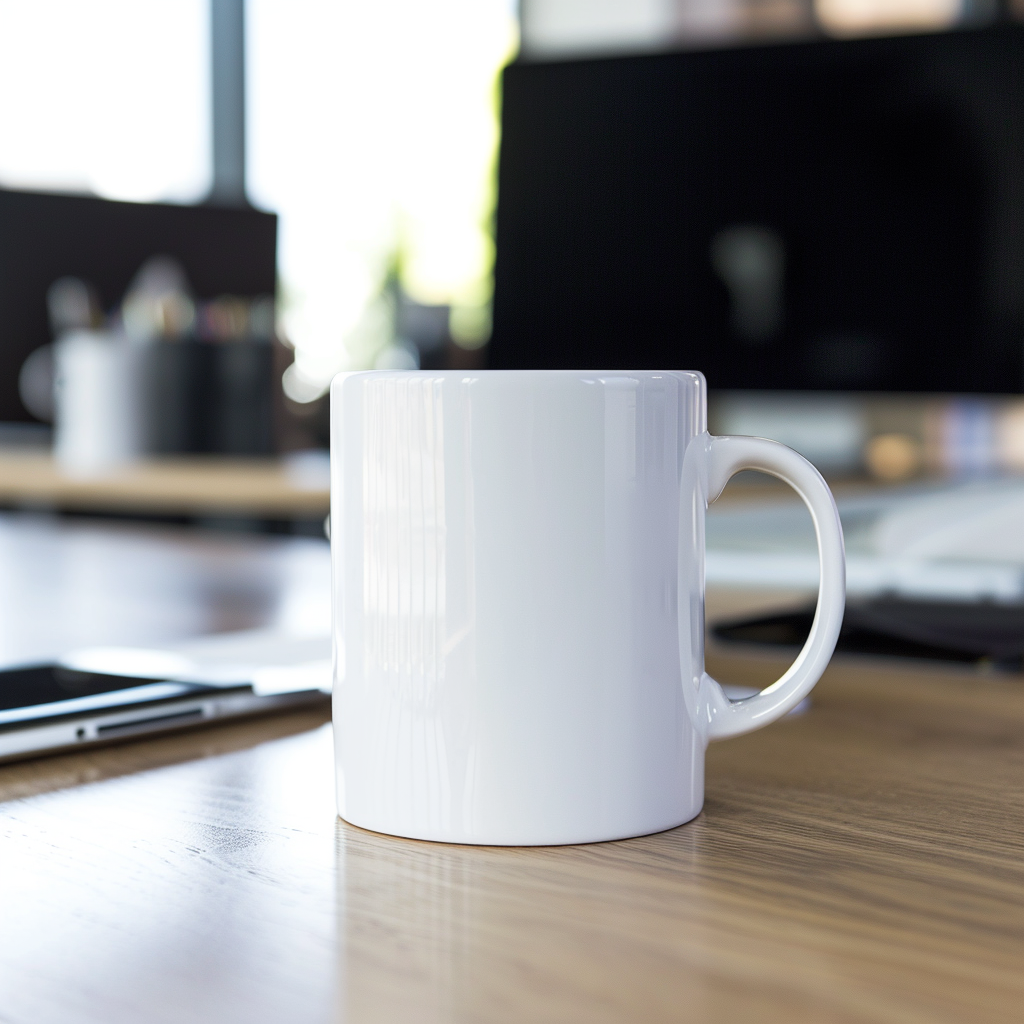 Une tasse sur un bureau | Source : Midjourney