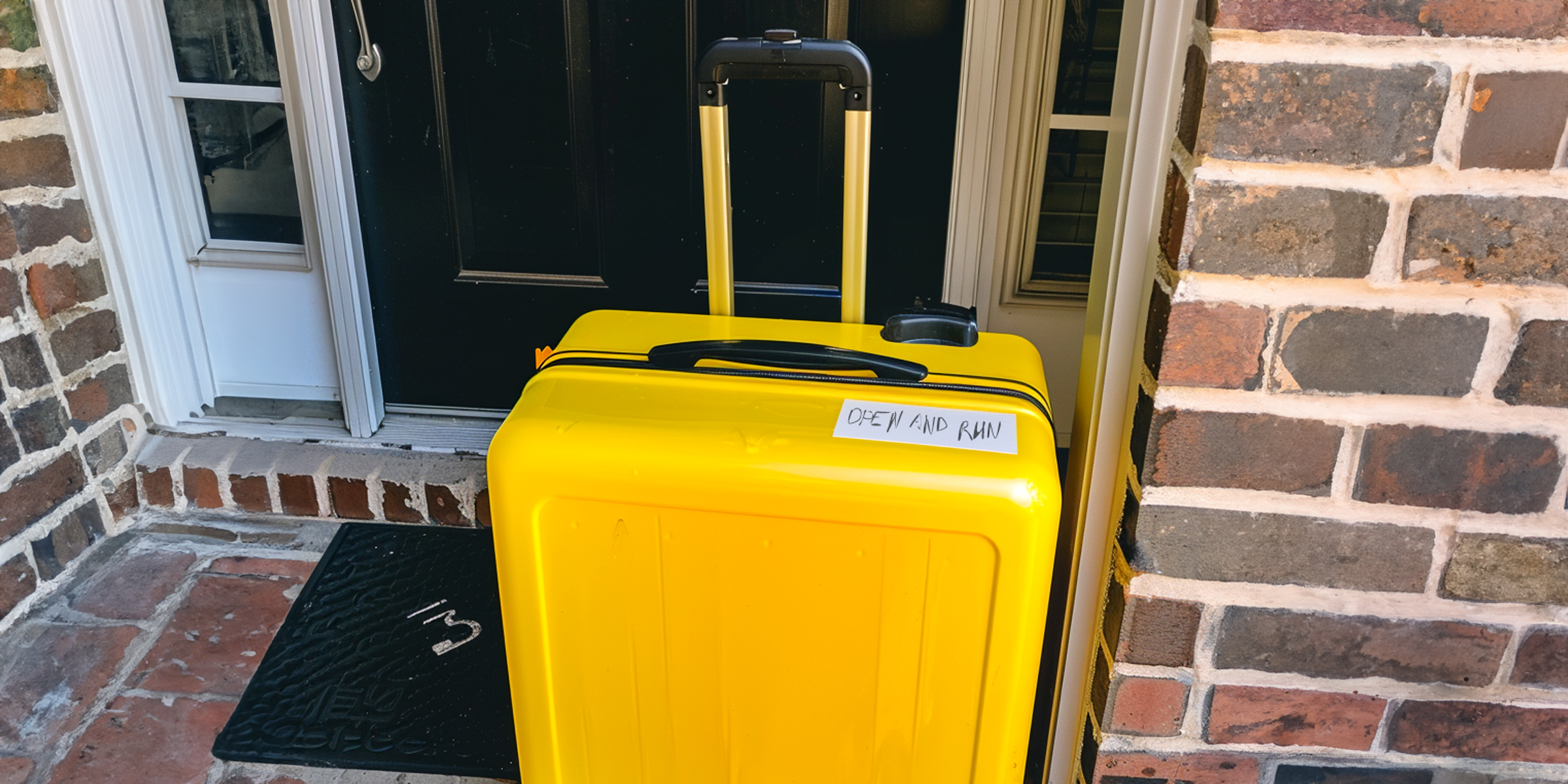 Une valise jaune avec une note | Source : Amomama