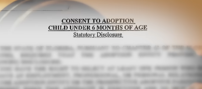 Les papiers d'adoption de la fille de Brandon Marteliz | Source : Youtube.com/ABC Action News