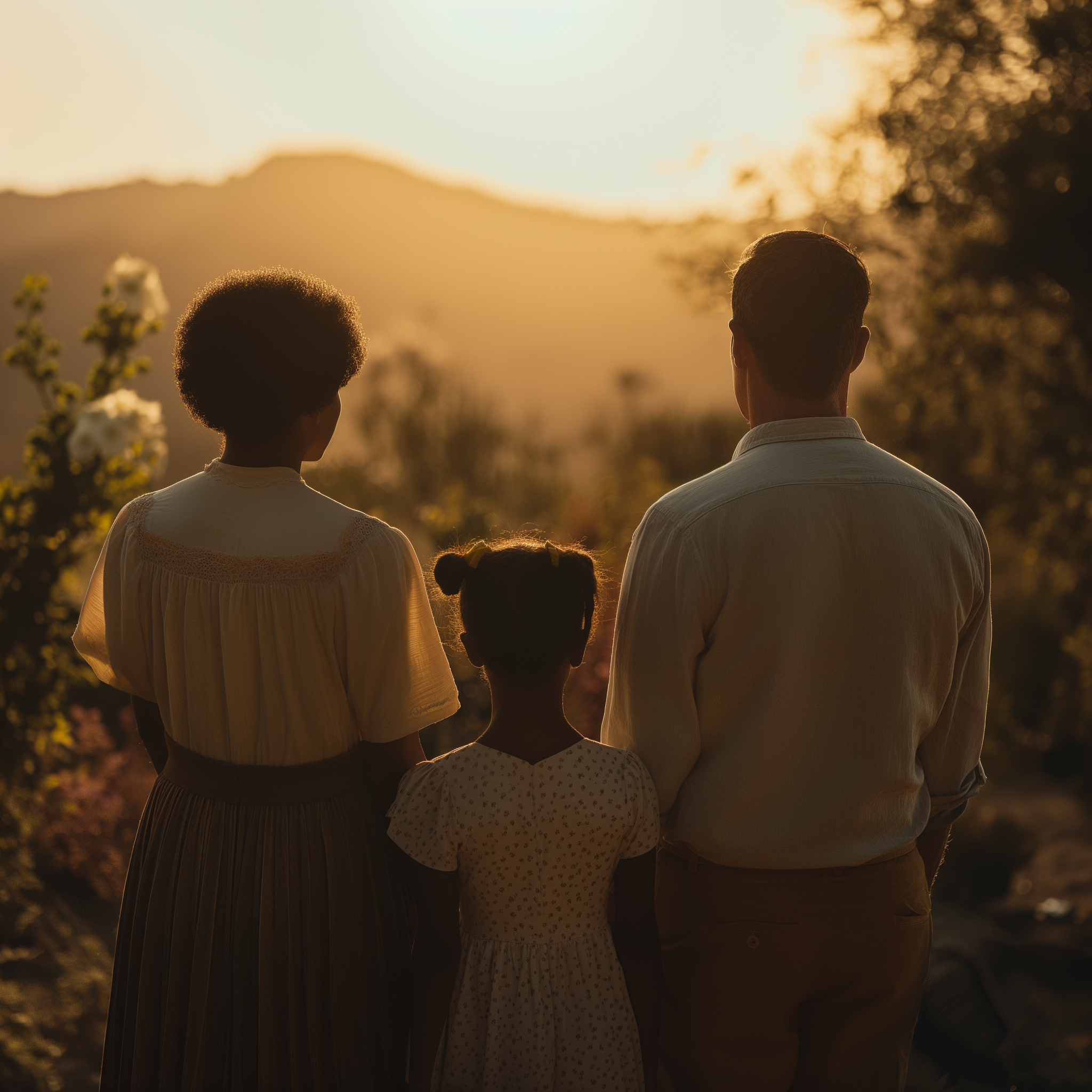 Vue arrière d'une famille | Source : Midjourney