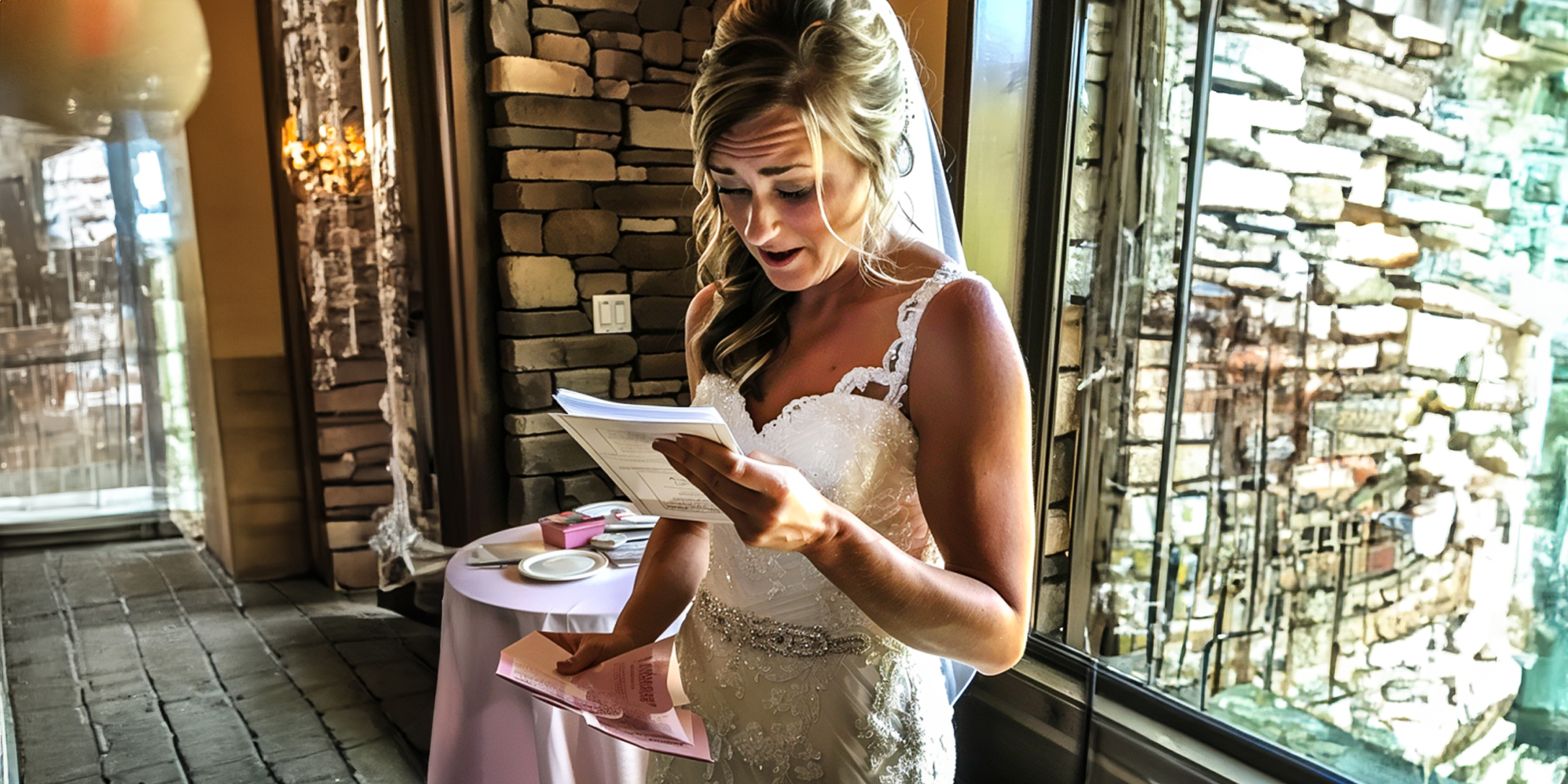 Une mariée lisant une note | Source : Amomama