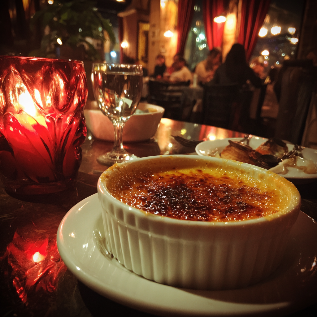Gros plan sur une crème brûlée | Source : Midjourney