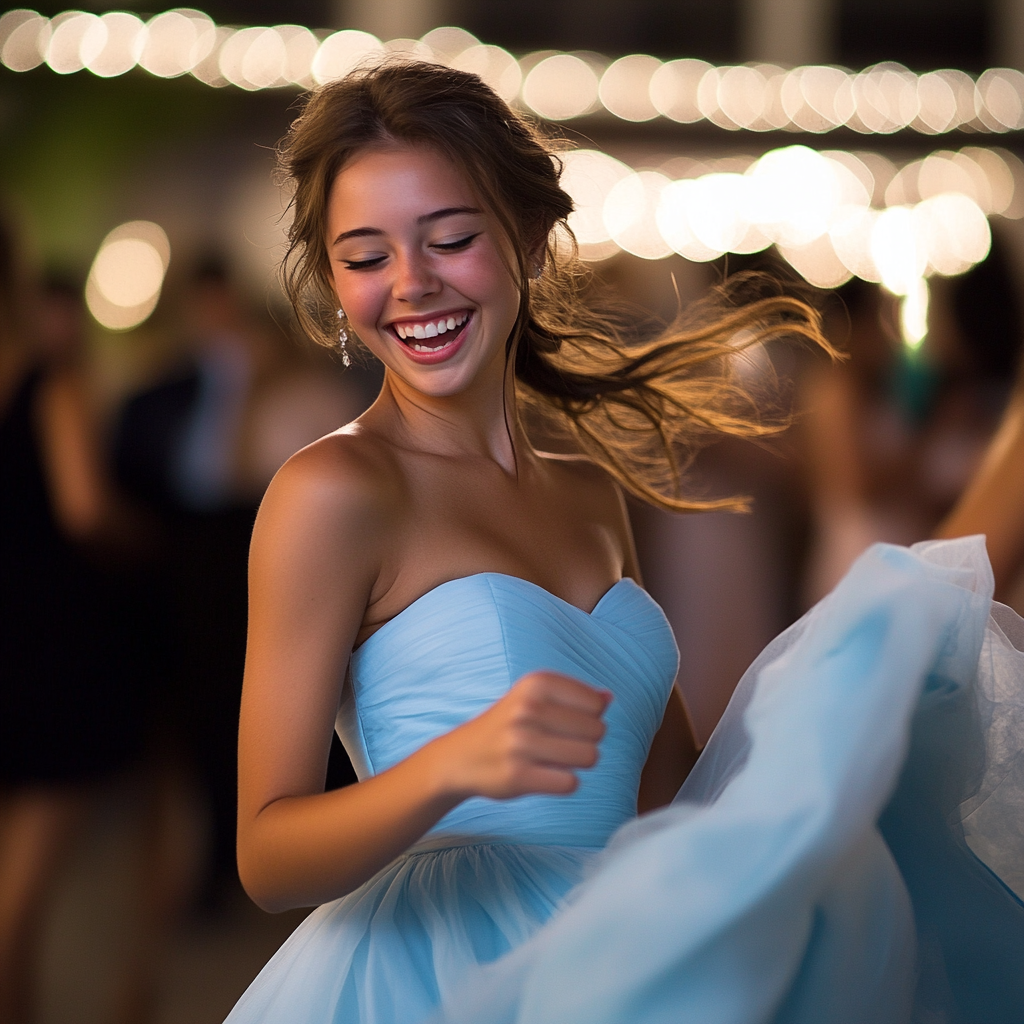 Une jeune fille s'habille lors d'un bal de fin d'année | Source : Midjourney