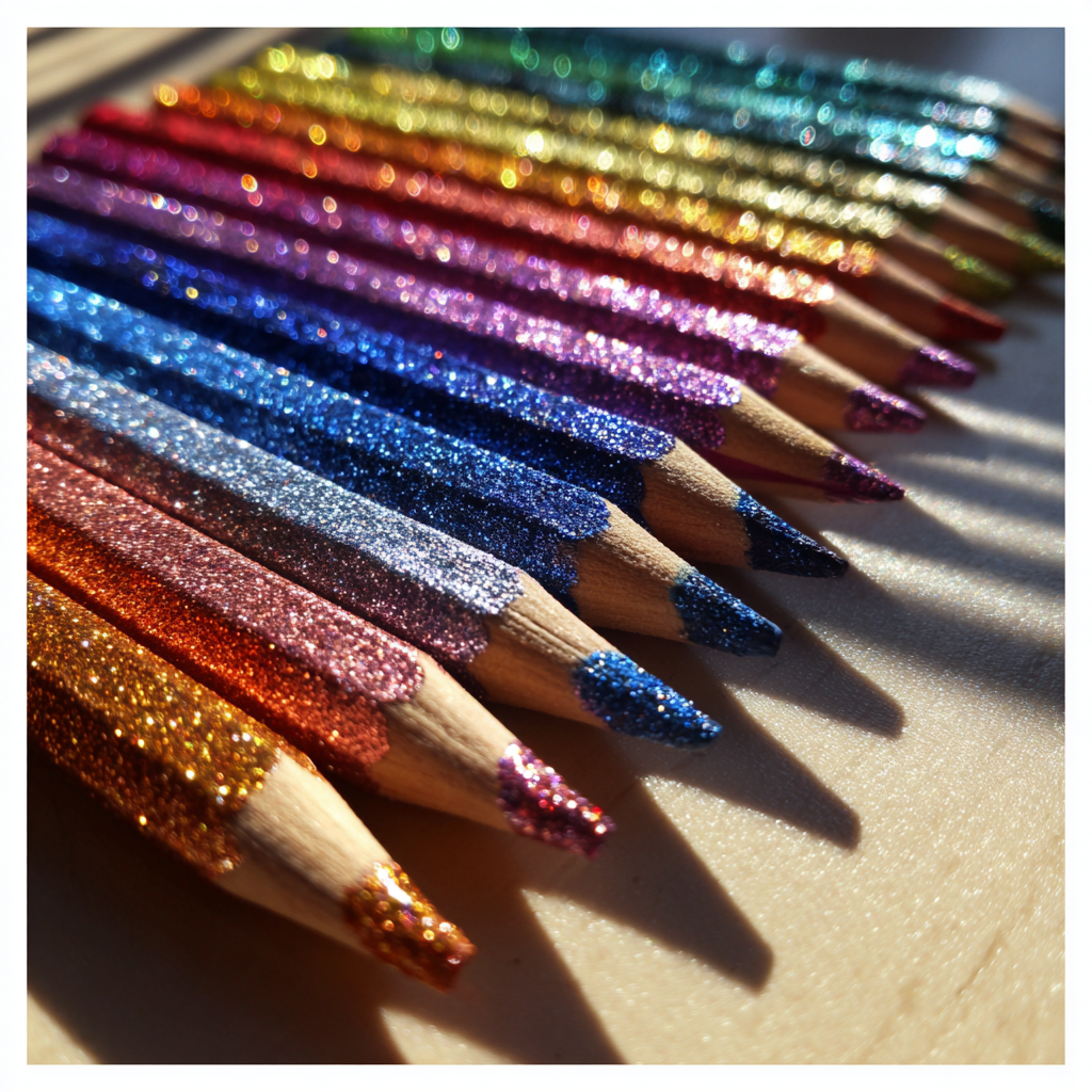 Un paquet de crayons de couleur étincelants | Source : Midjourney