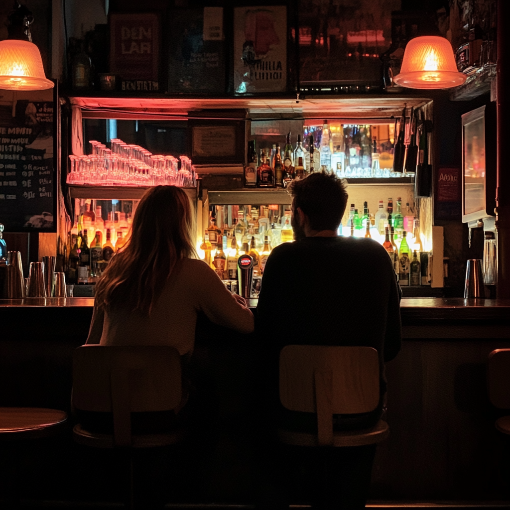 Un couple assis à un bar | Source : Midjourney