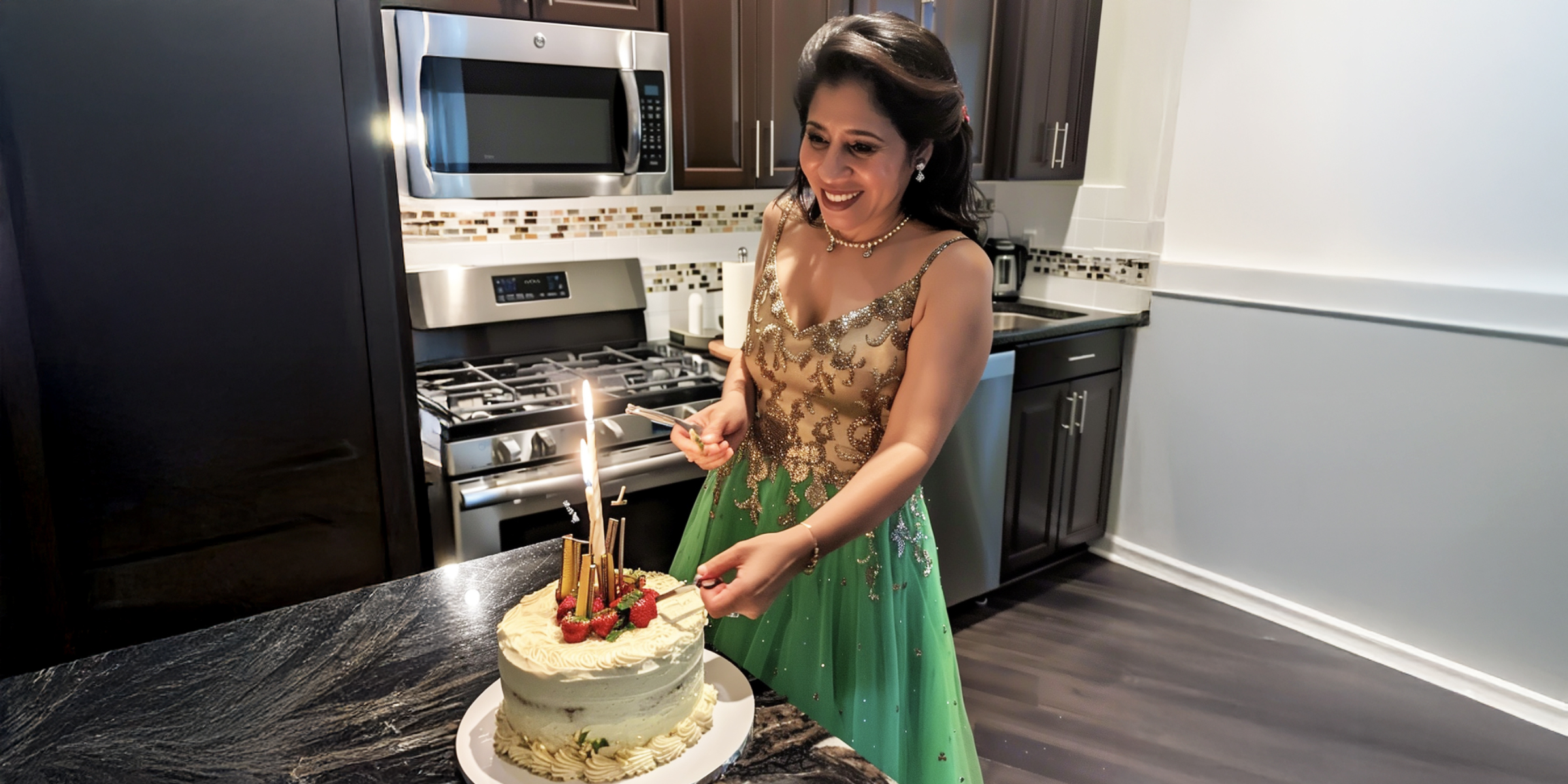 Une femme coupe un gâteau | Source : The Celebritist