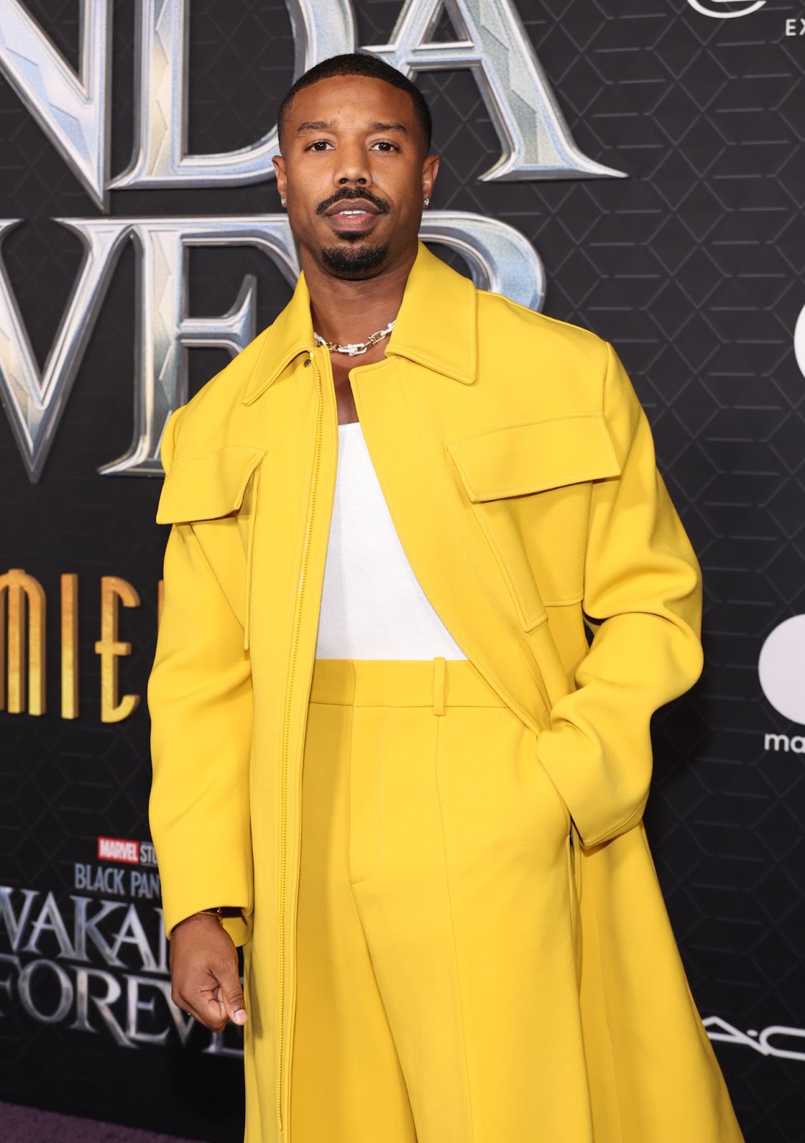 Michael B. Jordan lors de la première de "Black Panther : Wakanda Forever" le 26 octobre 2022, à Hollywood, en Californie. | Source : Getty Images