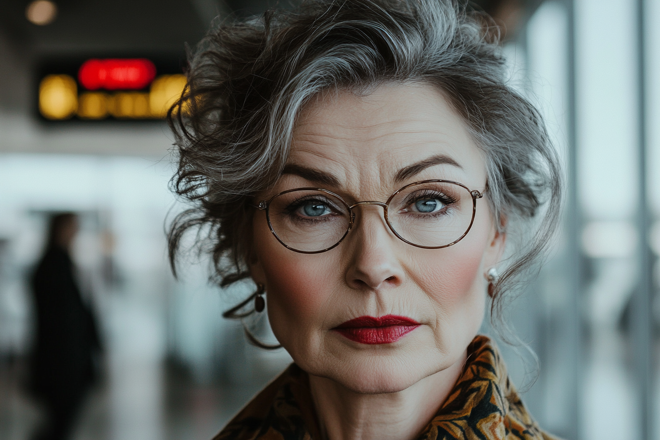 Une femme âgée dans un aéroport | Source : Midjourney