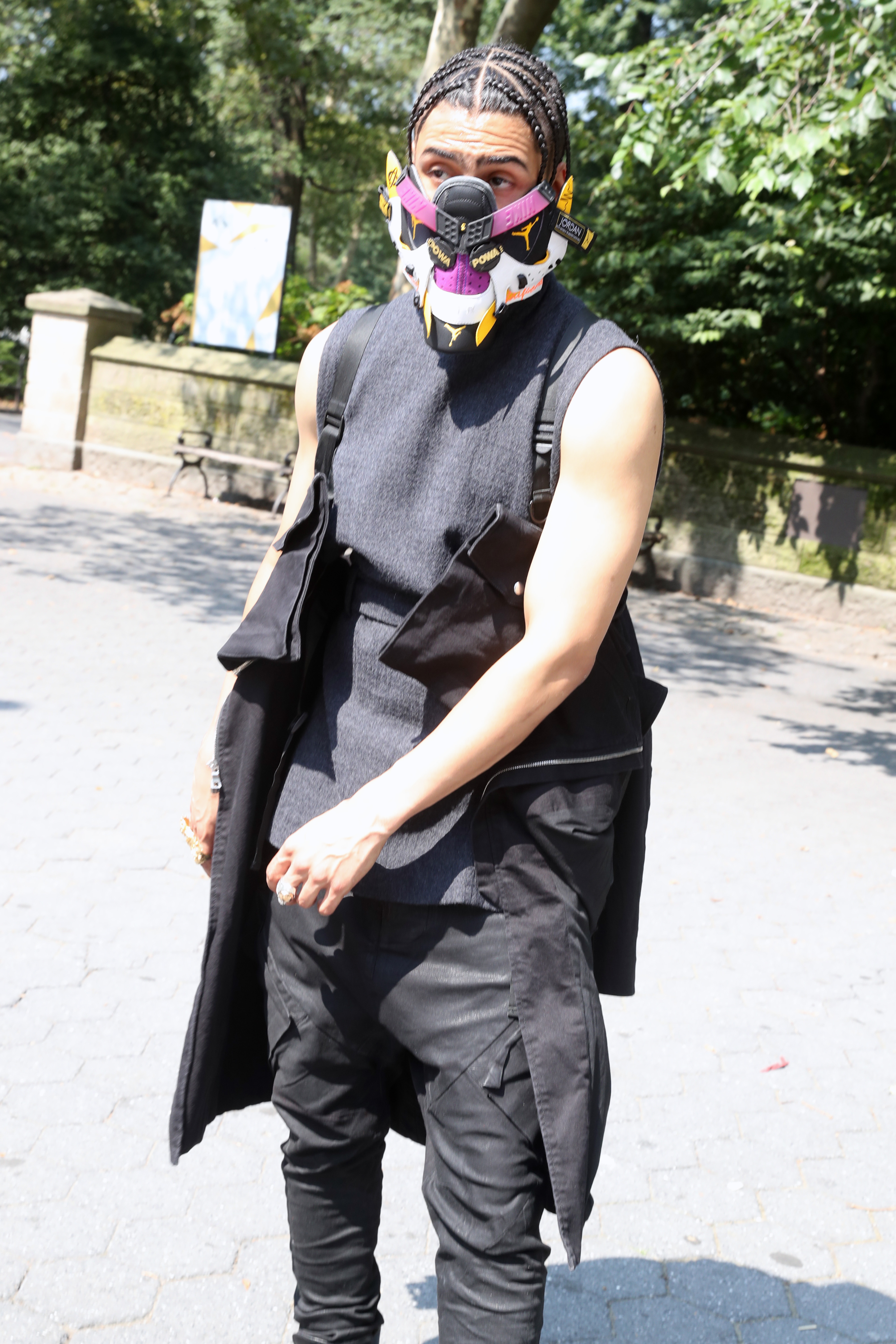 Quincy Brown repéré dans Central Park le 27 août 2021, à New York. | Source : Getty Images