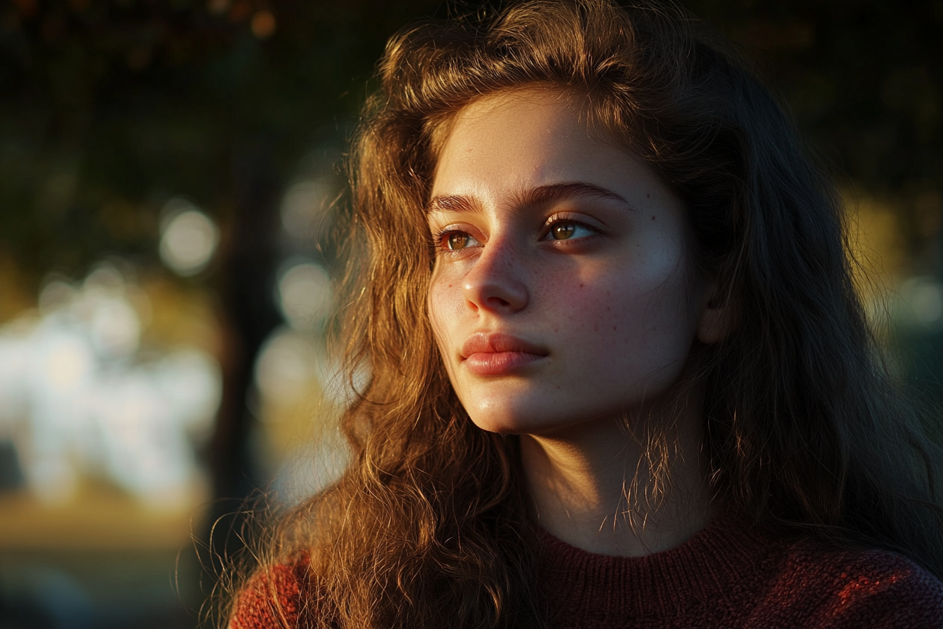 Une femme dans un parc | Source : Midjourney