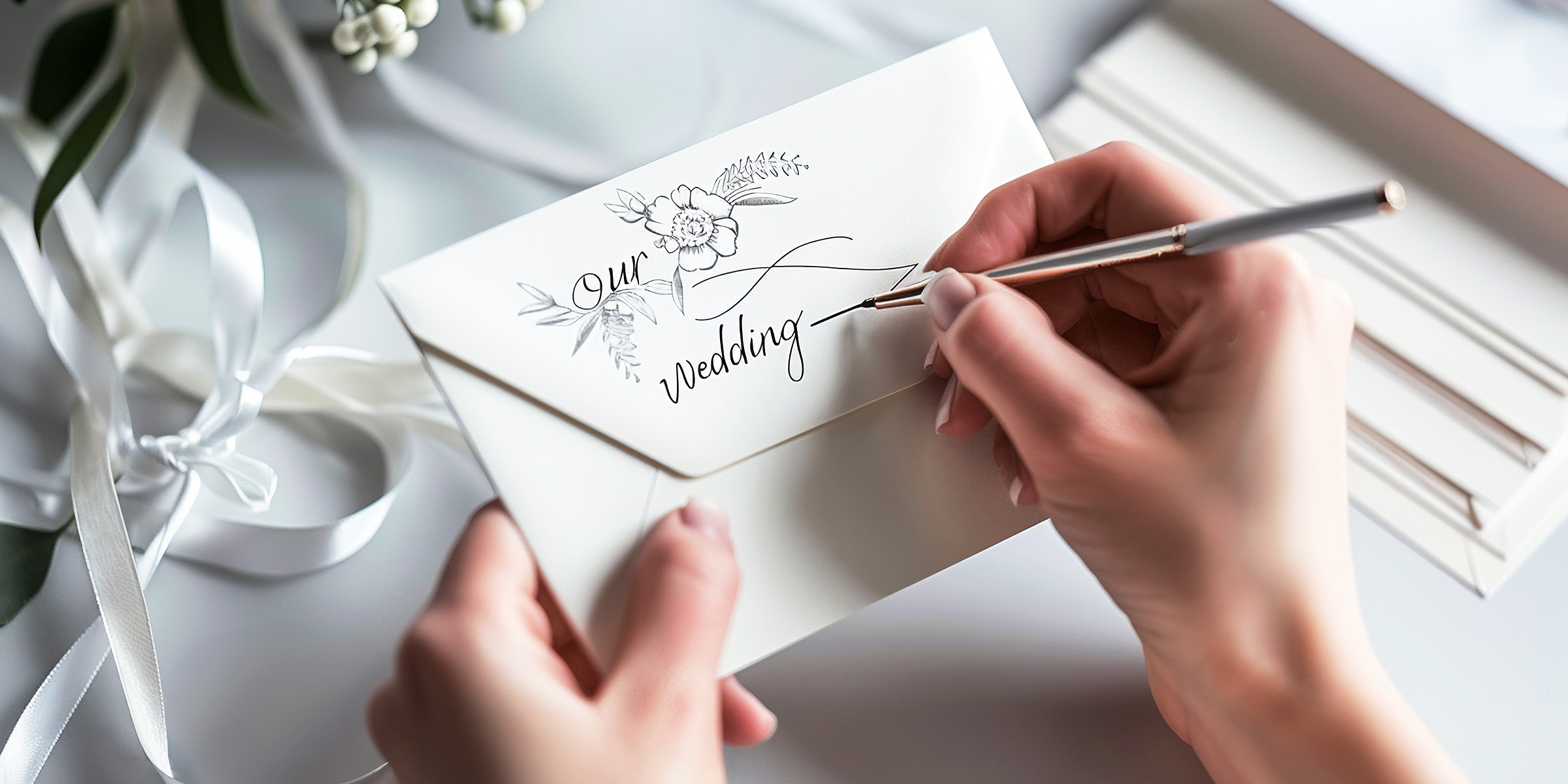 Une personne qui écrit une invitation de mariage | Source : Freepik