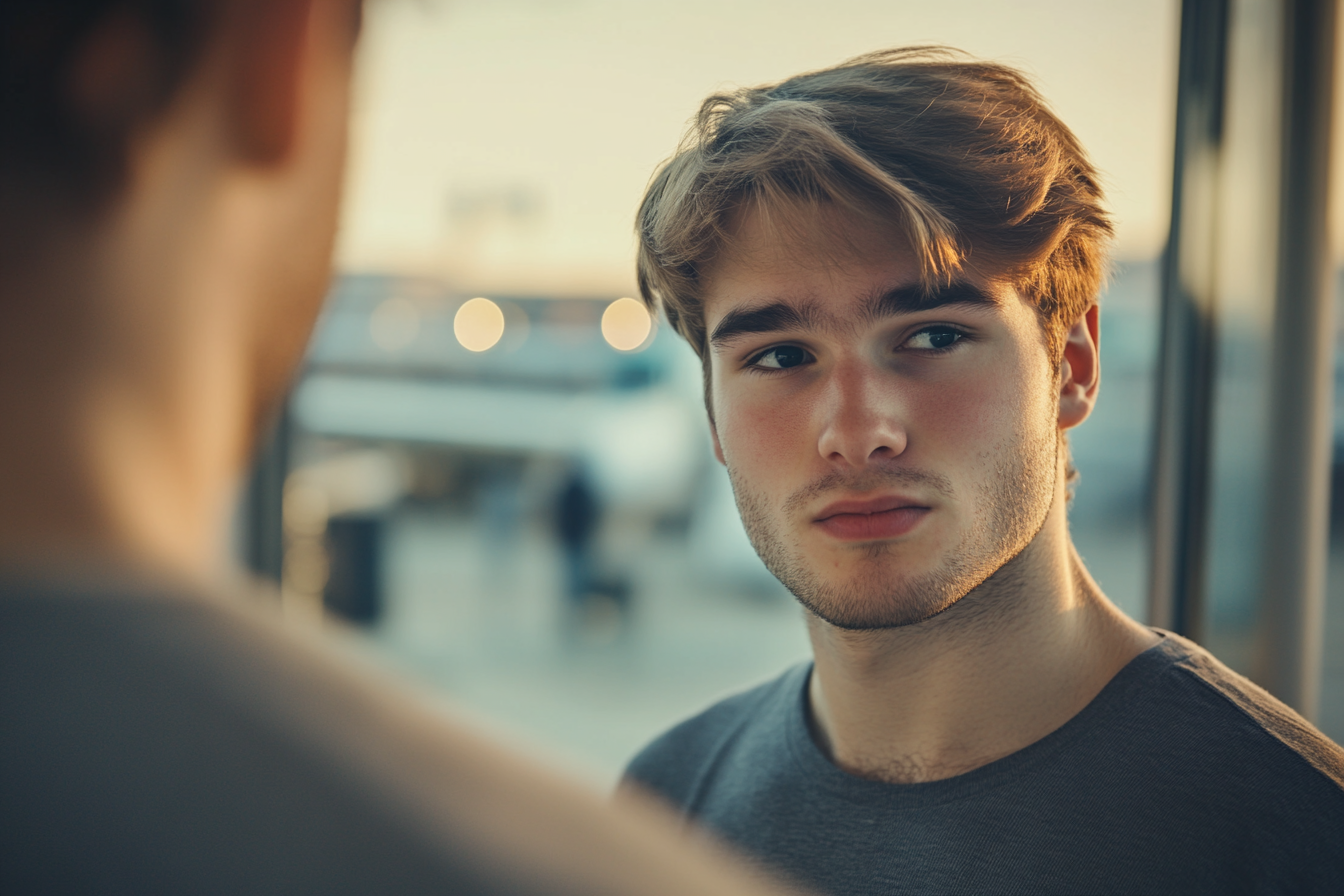 Un homme qui regarde sa sœur | Source : Midjourney