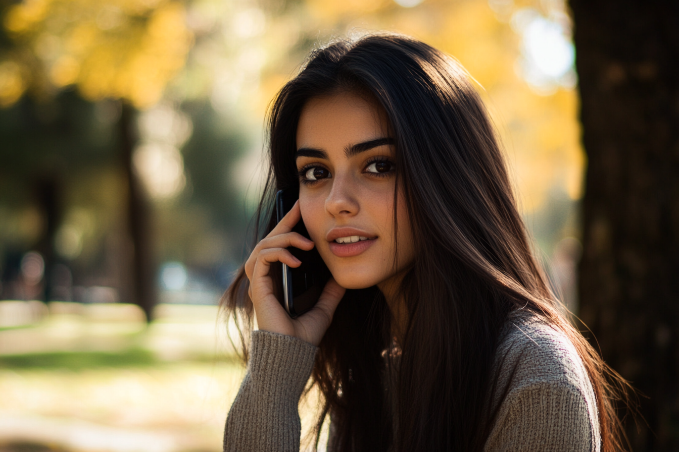 Une femme qui parle au téléphone portable | Source : Midjourney