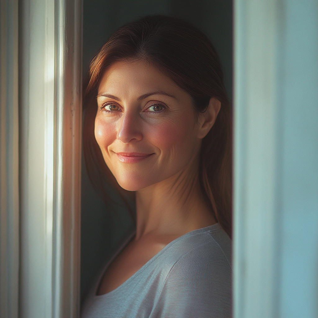 Une femme debout dans sa maison | Source : Midjourney