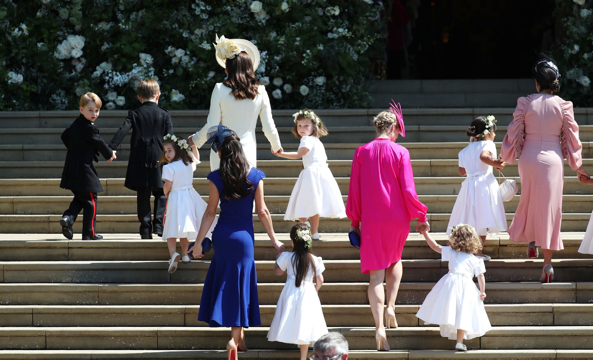 Les enfants du Prince William et de Kate Middleton arrivant au mariage du Prince Harry et Meghan Markle | Getty Images