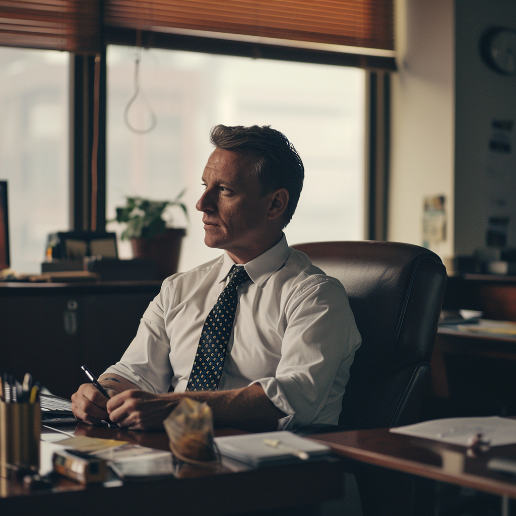 A man sitting in his office | Source: Midjourney