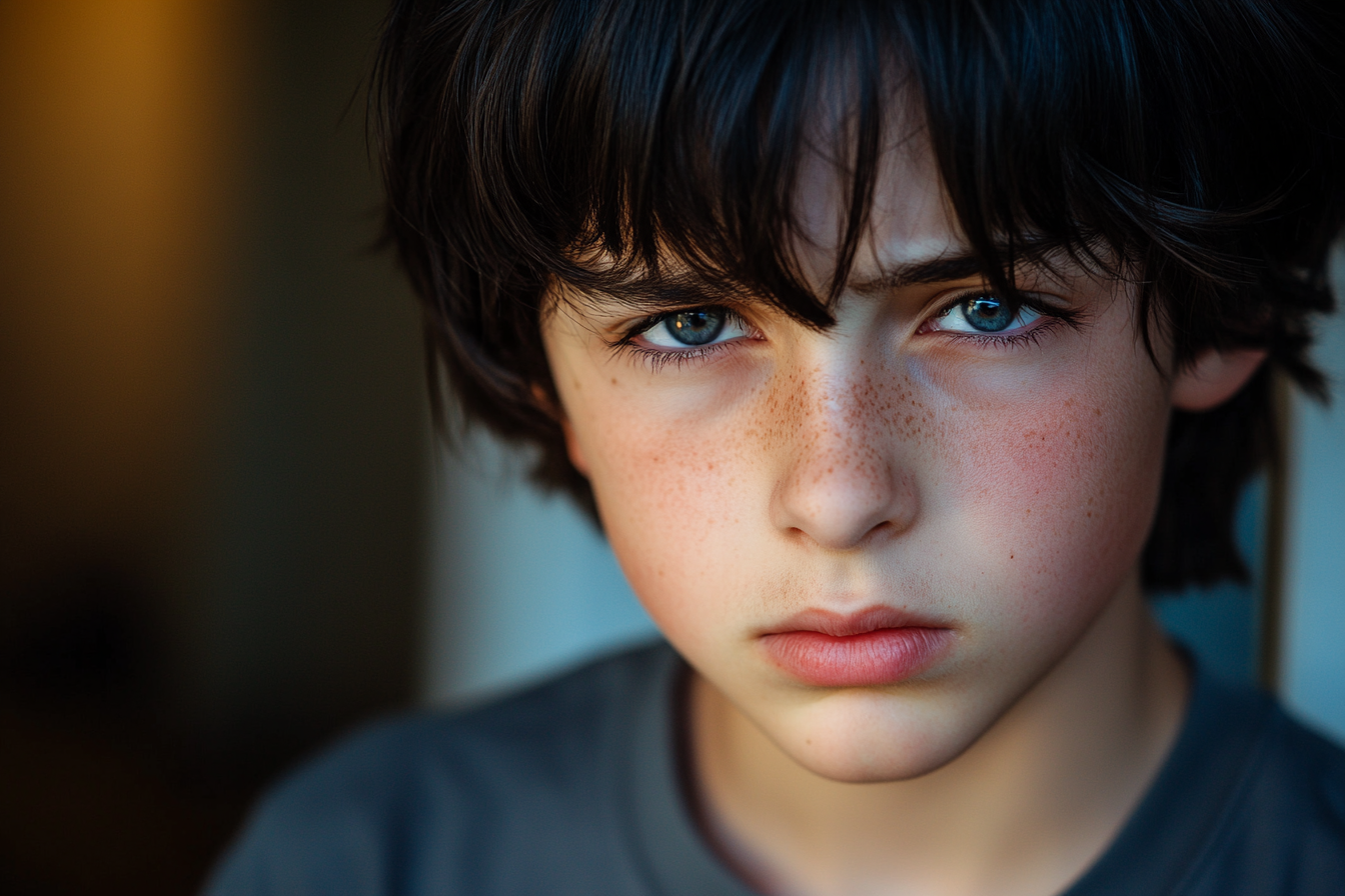 A teenager in a doorway | Source: Midjourney