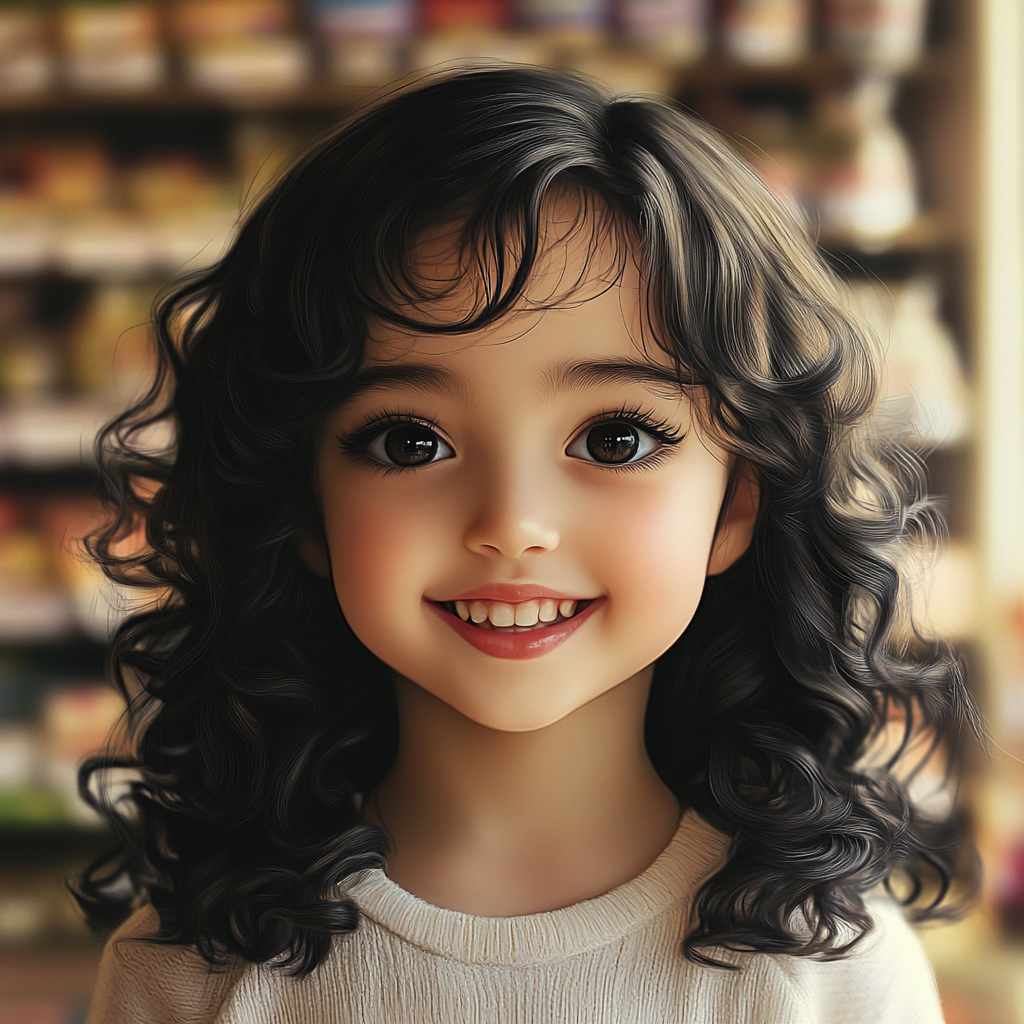 Une petite fille qui sourit | Source : Midjourney