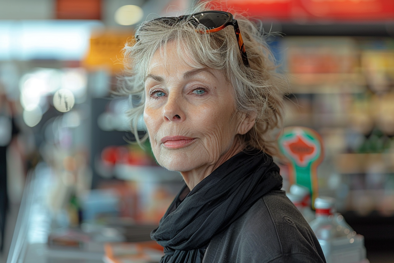 Une femme d'âge moyen dans un supermarché | Source : Midjourney