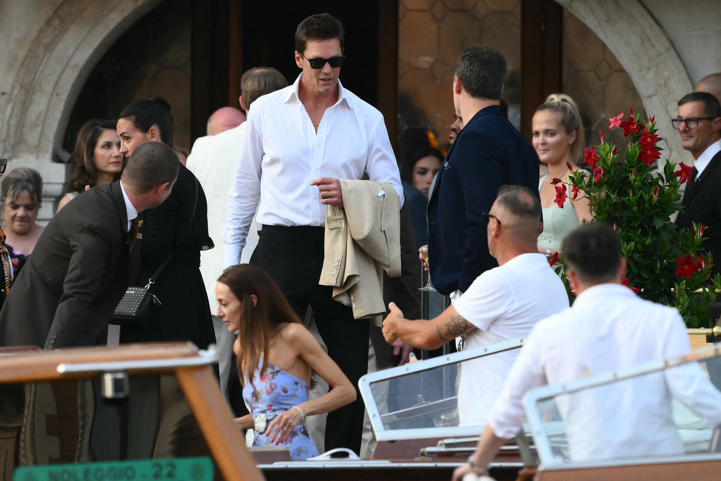 Tom Brady avant le mariage de Jeff Bezos et Lauren Sánchez à Venise, en Italie, le 26 juin 2025. | Source : Getty Images