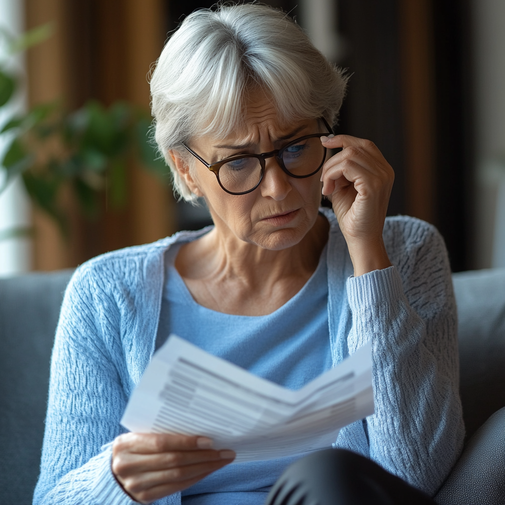 Une femme lisant des documents | Source : Midjourney