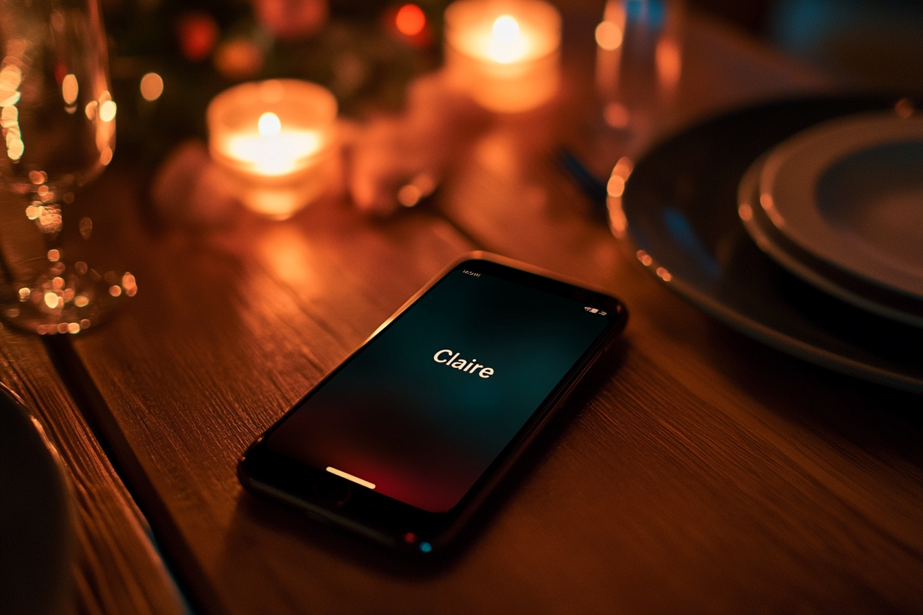 Un téléphone posé sur une table | Source : Midjourney