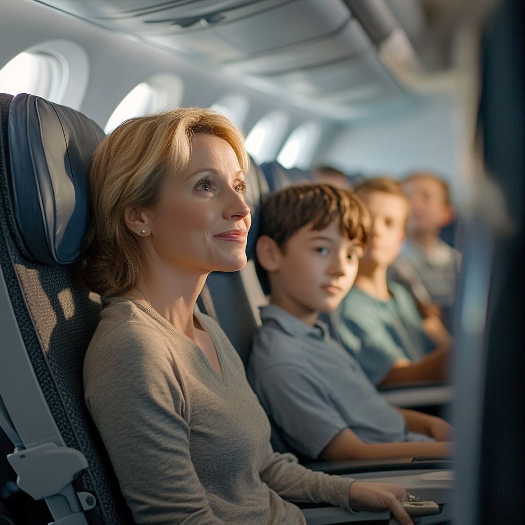 La mère du garçon regarde la femme d'un air absent. | Source : Midjourney