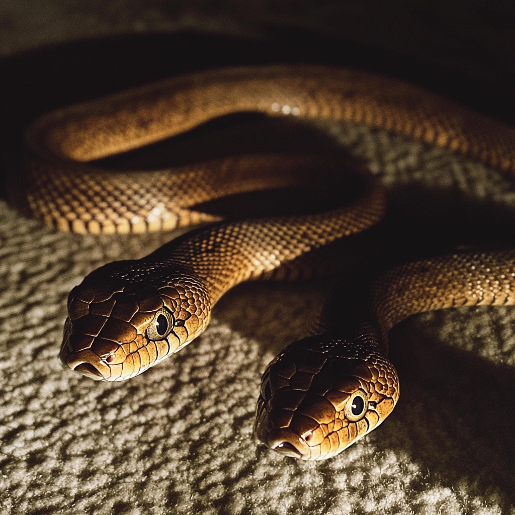 Deux serpents sur un tapis | Source : Midjourney