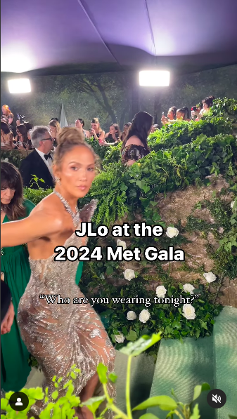 Jennifer Lopez interrogée sur sa robe par Anika Reed, posté le 9 mai 2024 | Source : Instagram/heyitsanika