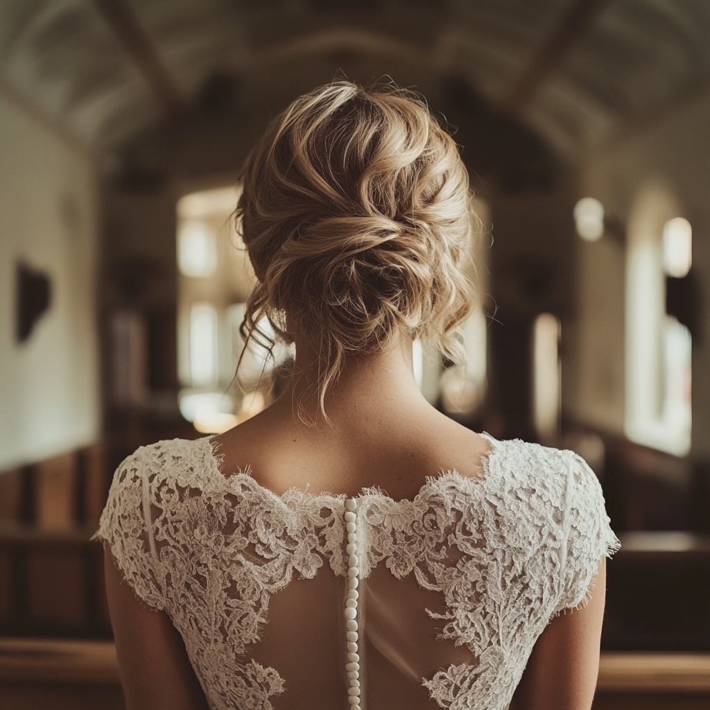 Back view of a bride | Source: Midjourney