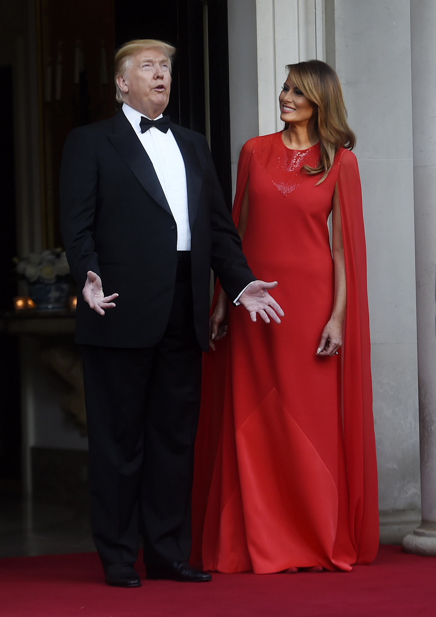 Donald et Melania Trump avant un dîner à Winfield House pour le prince Charles, prince de Galles et Camilla, duchesse de Cornouailles, lors de leur visite d'État, le 4 juin 2019, à Londres, en Angleterre. | Source : Getty Images