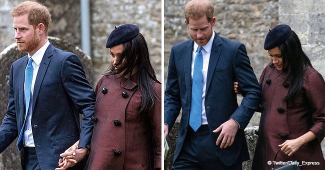 Meghan Markle a été aperçue avec le prince Harry au baptême quelques semaines avant la date de son accouchement