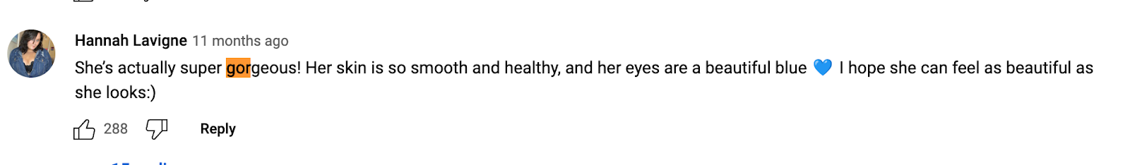 Commentaires sur Zara Hartshorn | Source : Youtube.com/Our Life