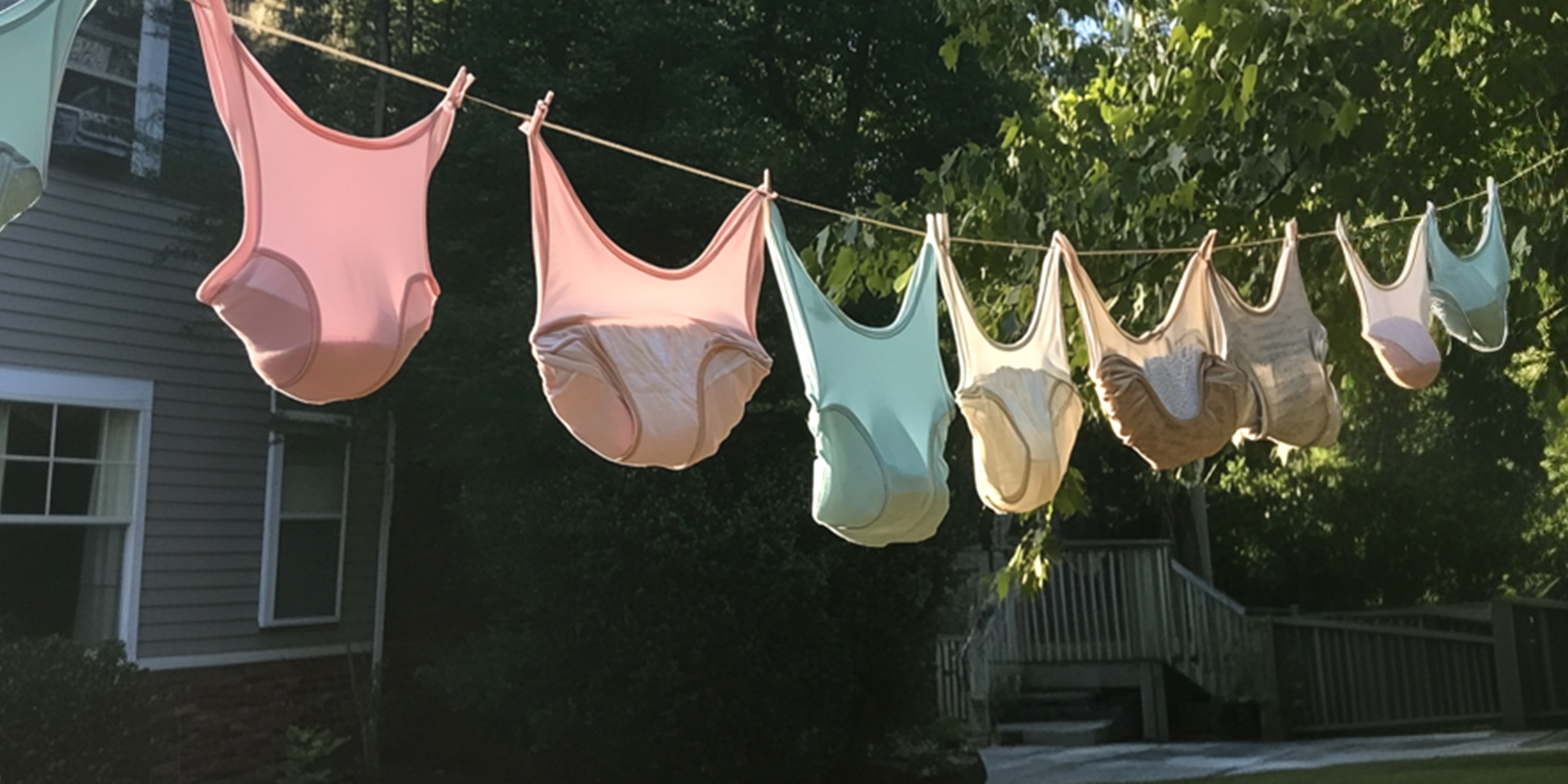 Un assortiment coloré de culottes suspendues pour sécher sur une corde à linge | Source : AmoMama