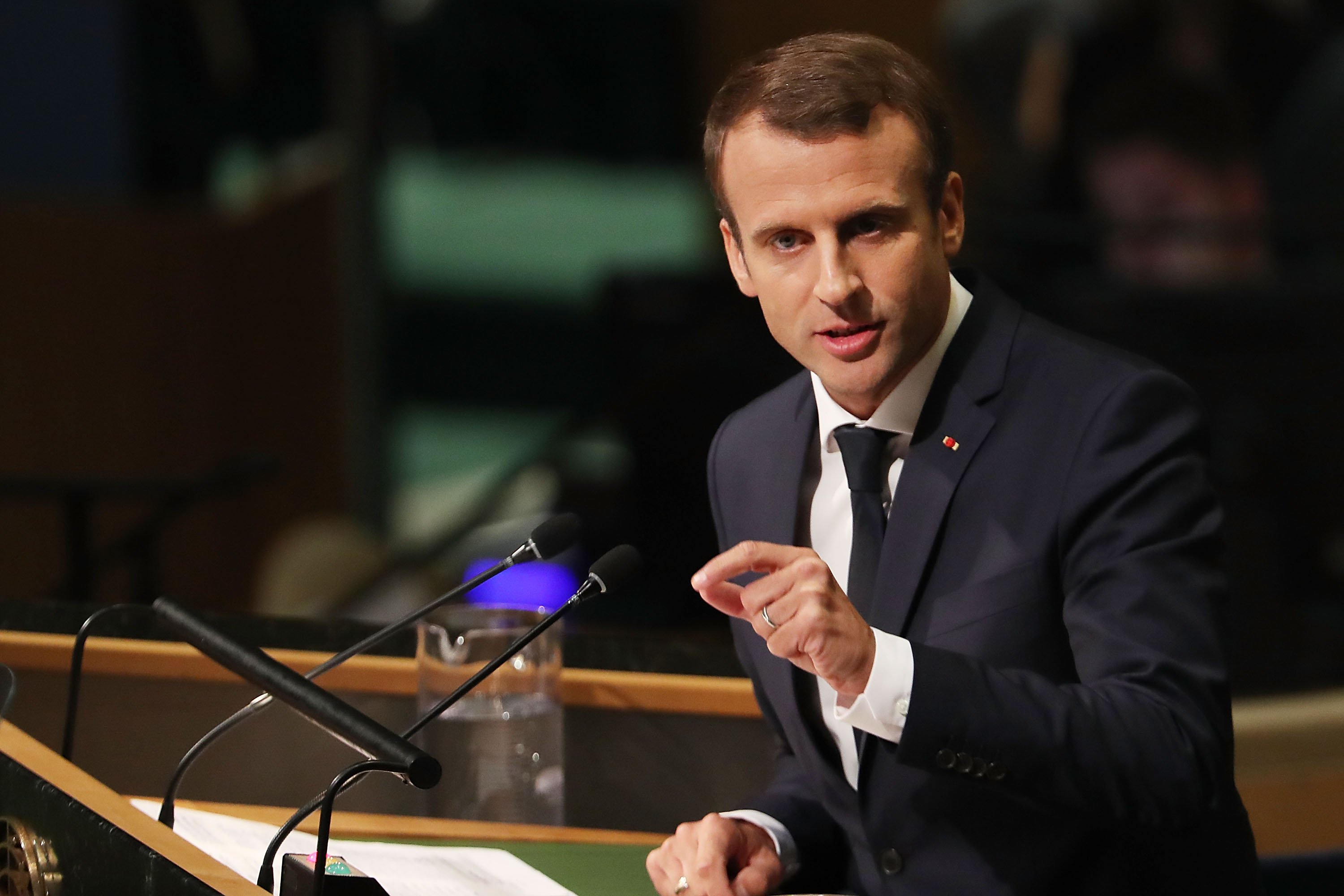 Emmanuel Macron à l'Assemblée générale annuelle des Nations Unies, New York, Septembre 19, 2017. | Photo : Getty Images