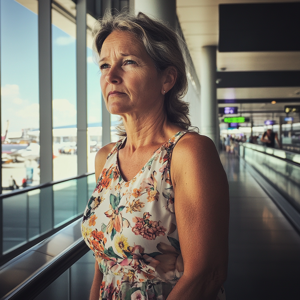 Une femme dans un aéroport | Source : Midjourney