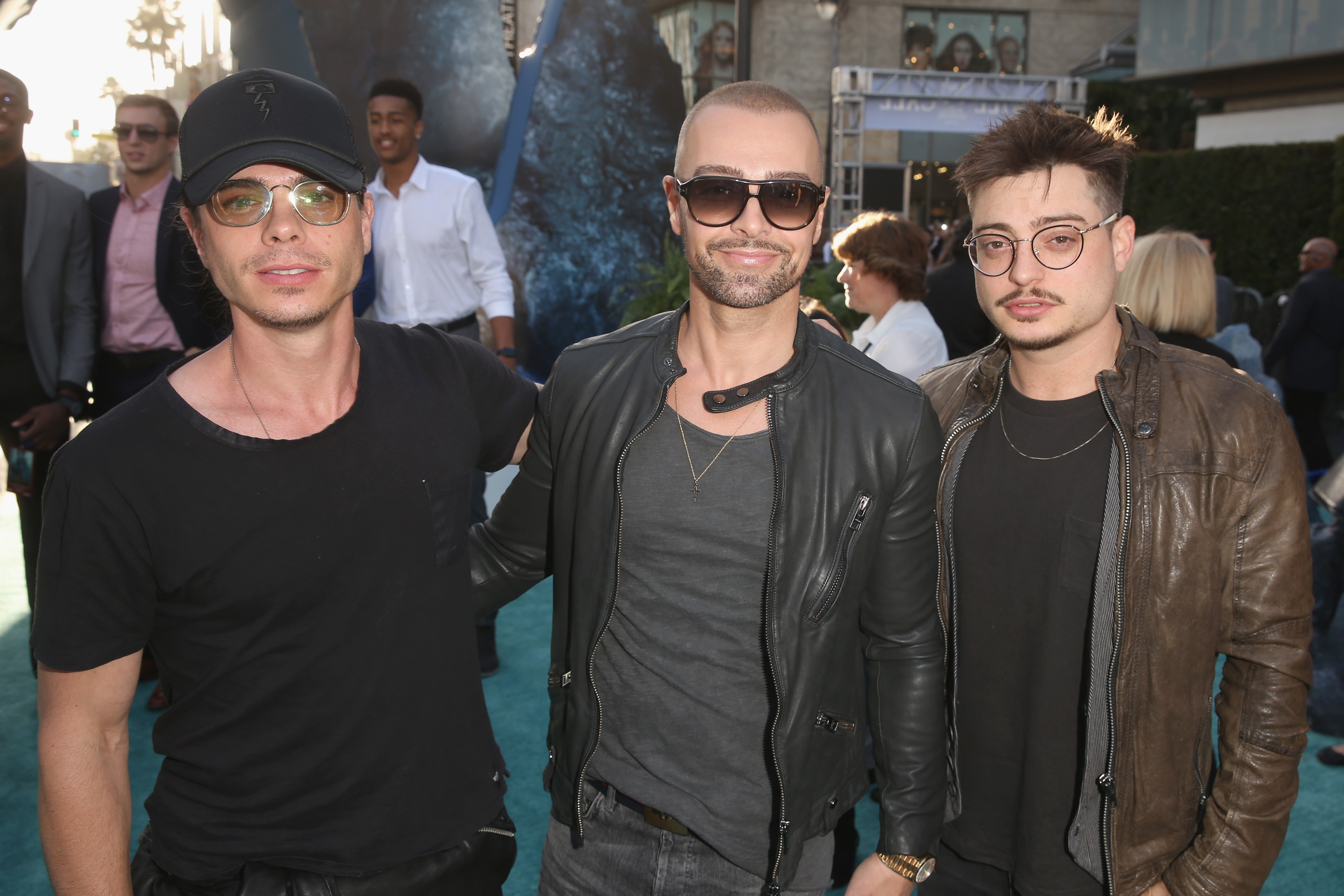 Matthew, Joey et Andrew Lawrence à la première de "Pirates des Caraïbes : les morts ne racontent pas d'histoires", 2017.