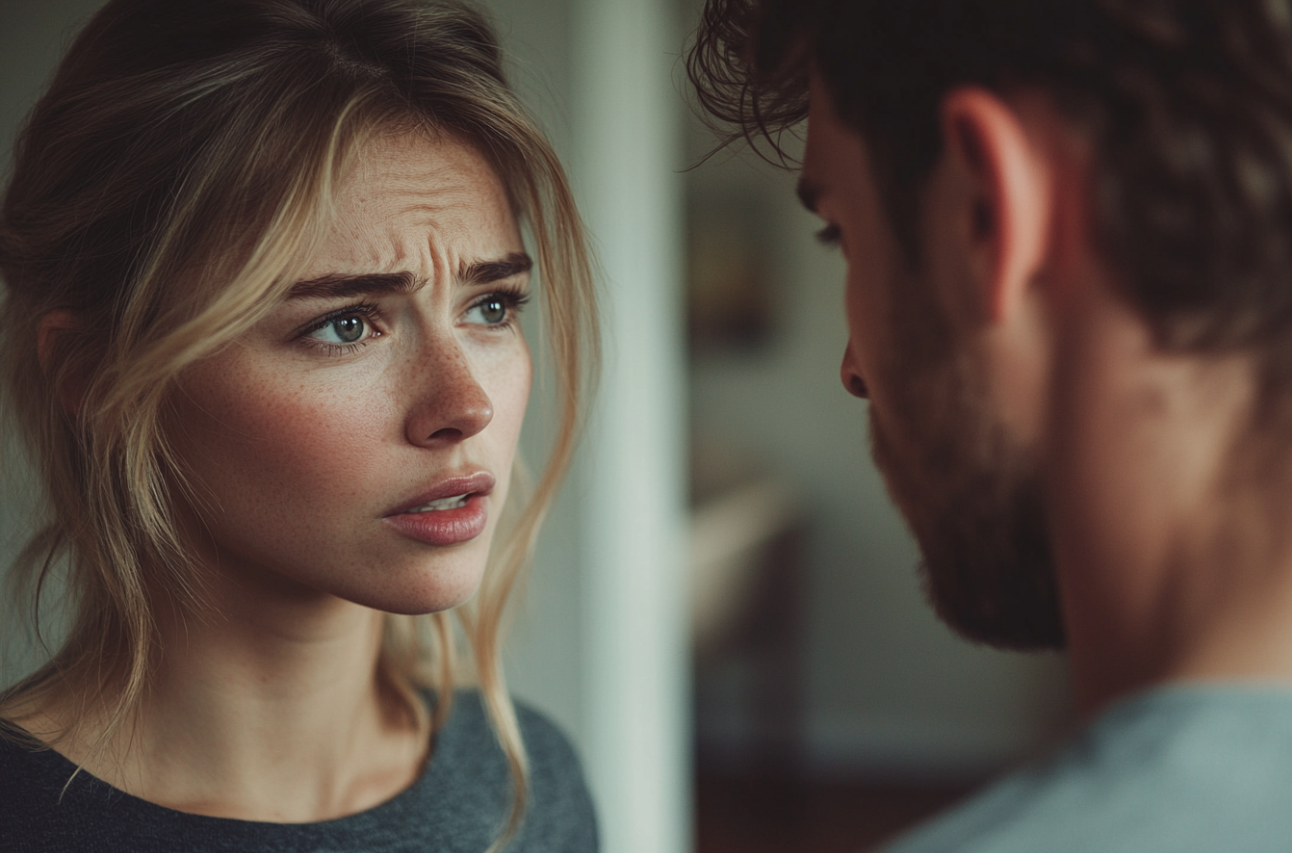 Une femme s'adressant à un homme | Source : Midjourney