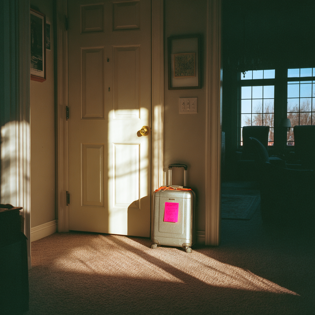 Une valise avec une note | Source : Midjourney