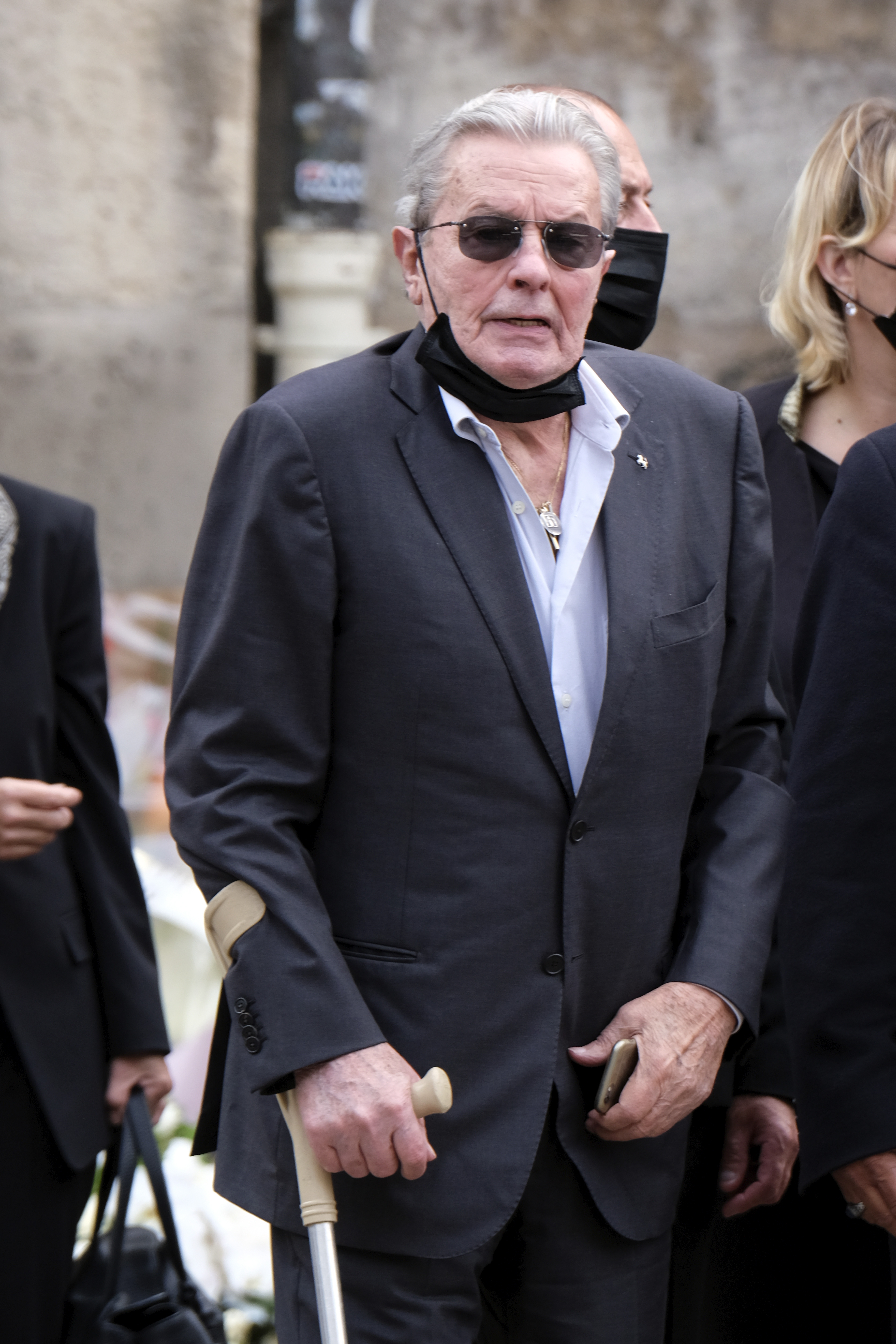 Alain Delon aux obsèques de Jean-Paul Belmondo, le 10 septembre 2021, à Paris, en France. | Source : Getty Images