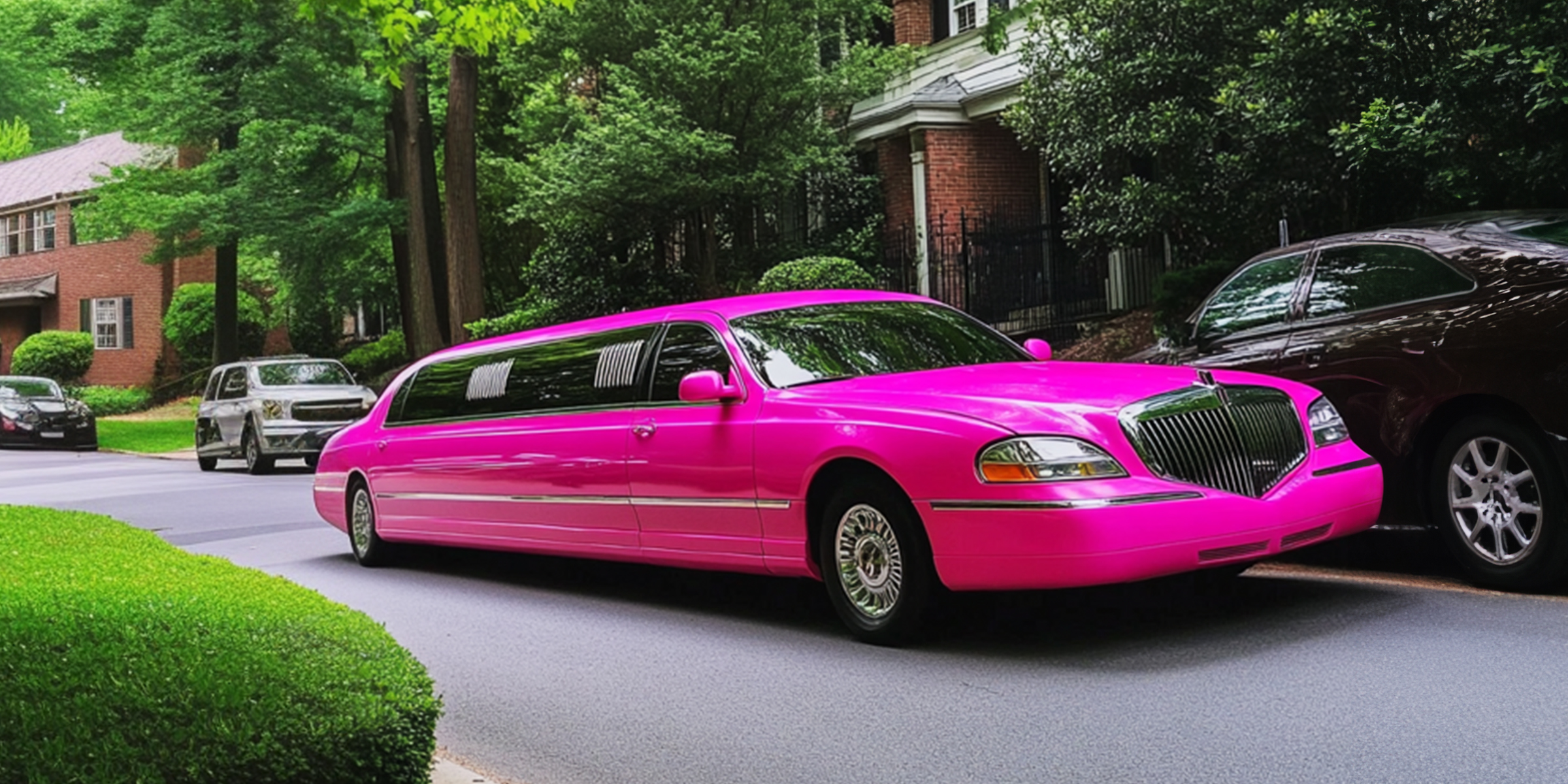 Une limousine rose garée sur la route | Source : AmoMama