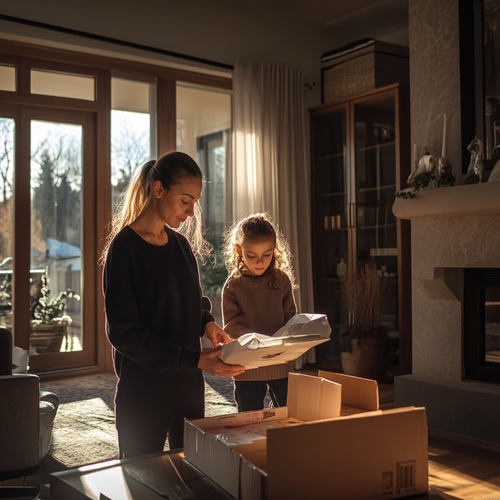 Une femme et sa fille dans une nouvelle maison | Source : Midjourney