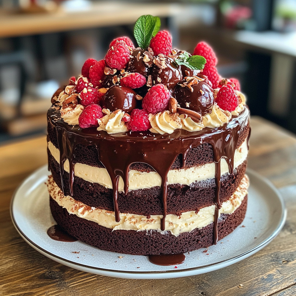 Un gâteau au chocolat sur une table | Source : Midjourney