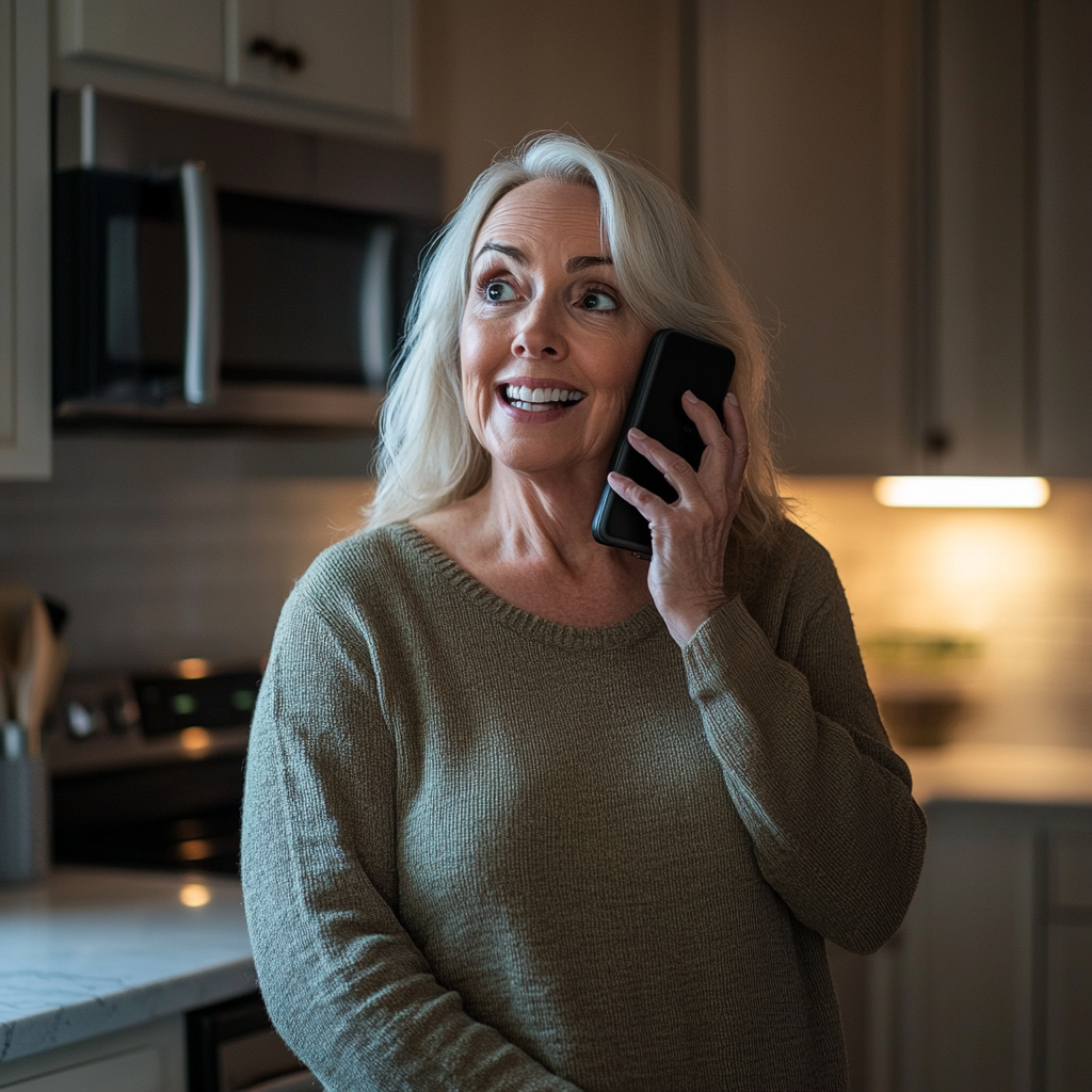 Une femme qui parle au téléphone | Source : Midjourney