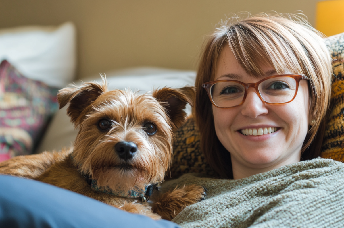 Une femme et son chien | Source : Midjourney