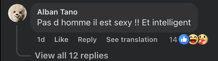 Capture d'écran du commentaire d'un internaute I Source : Facebook