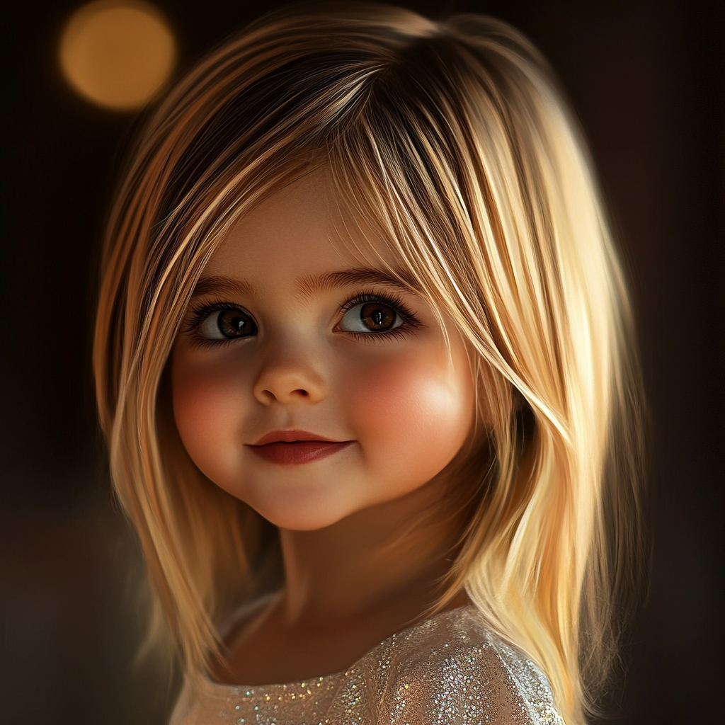 Une petite fille souriante | Source : Midjourney